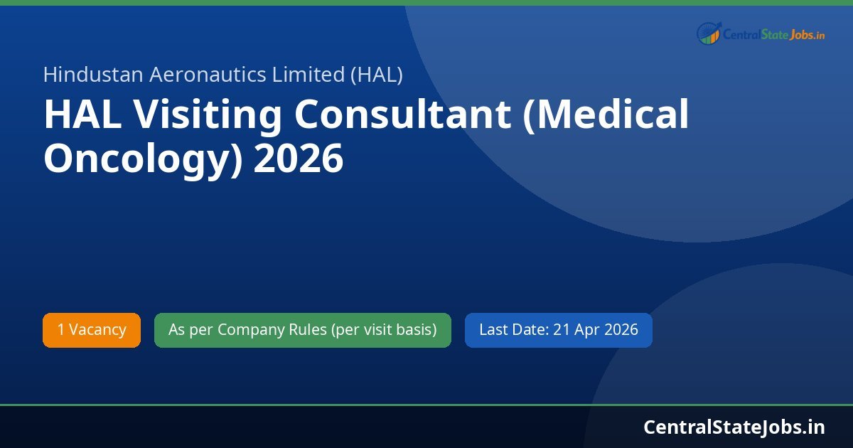 HAL Visiting Consultant (Medical Oncology) 2026