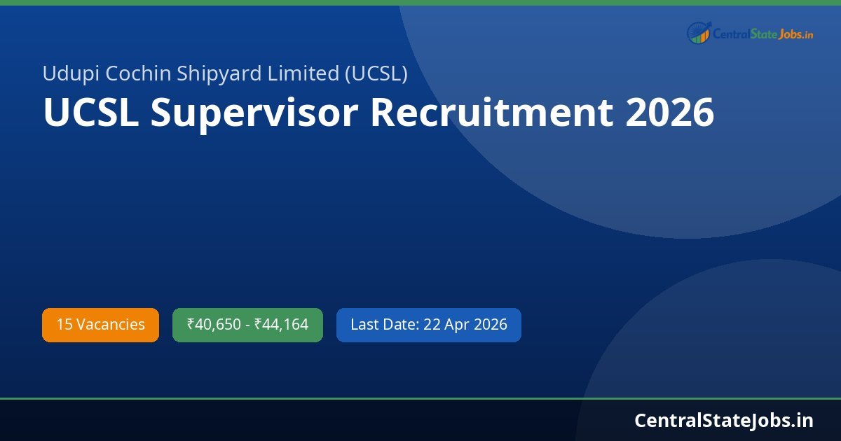 UCSL Supervisor Recruitment 2026