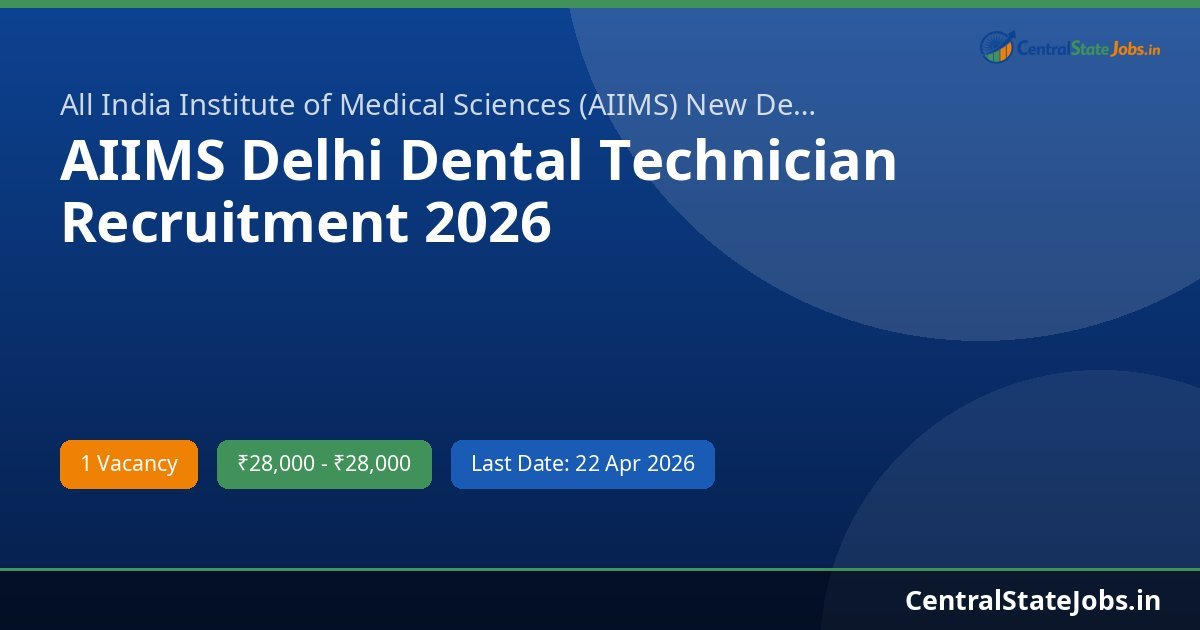 AIIMS Delhi Dental Technician Recruitment 2026