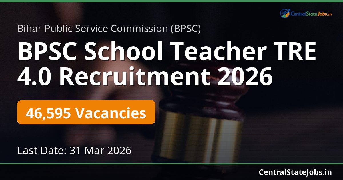BPSC School Teacher TRE 4.0 Recruitment 2026 - 46595 Posts
