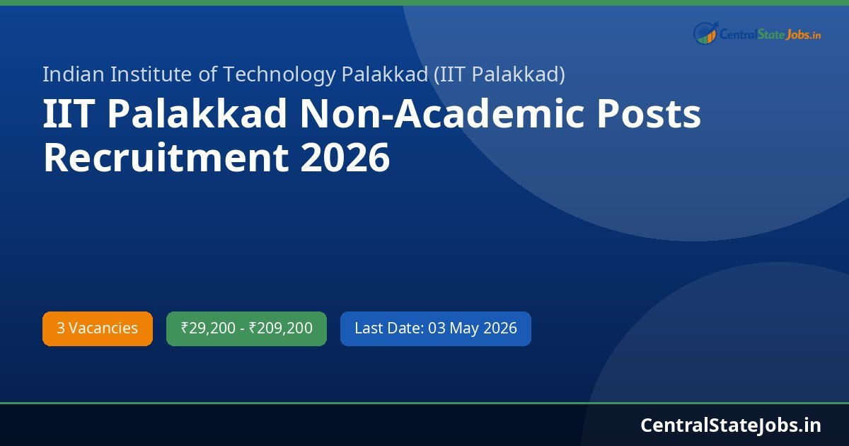 IIT Palakkad Non-Academic Posts Recruitment 2026