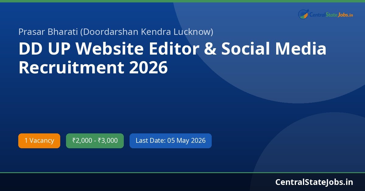 DD UP Website Editor & Social Media Recruitment 2026