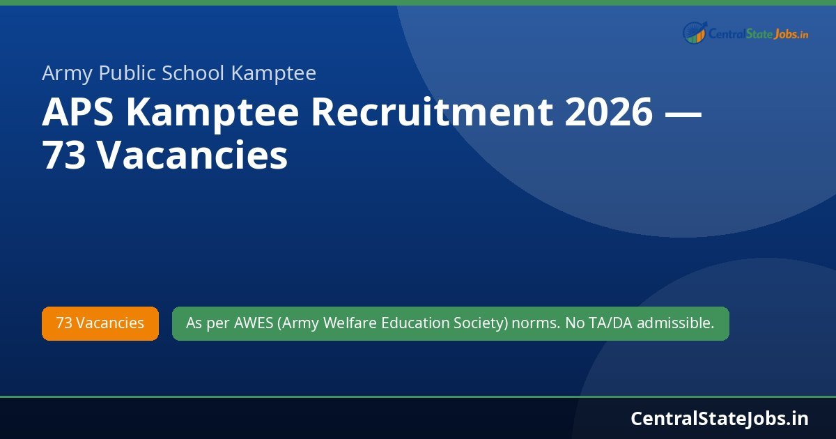 APS Kamptee Recruitment 2026 — 73 Vacancies