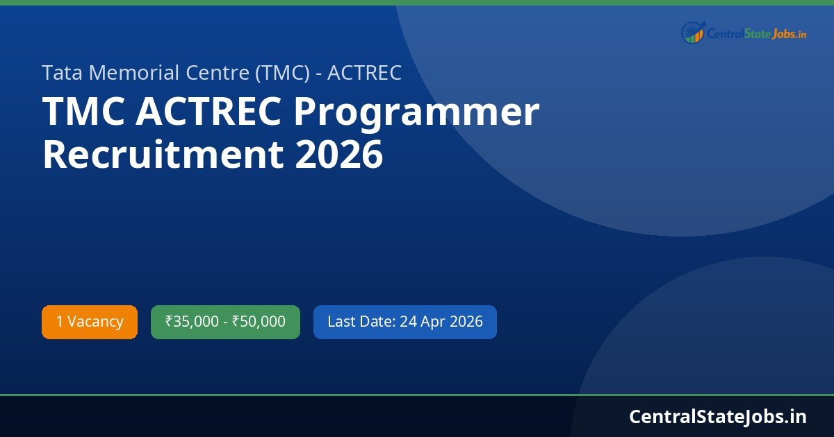 TMC ACTREC Programmer Recruitment 2026