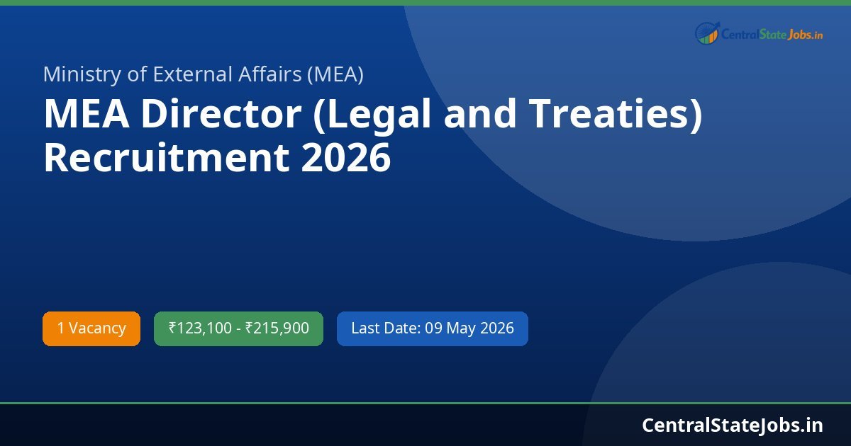 MEA Director (Legal and Treaties) Recruitment 2026