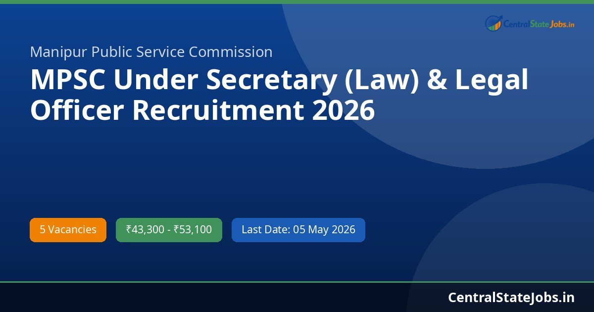 MPSC Under Secretary (Law) & Legal Officer Recruitment 2026