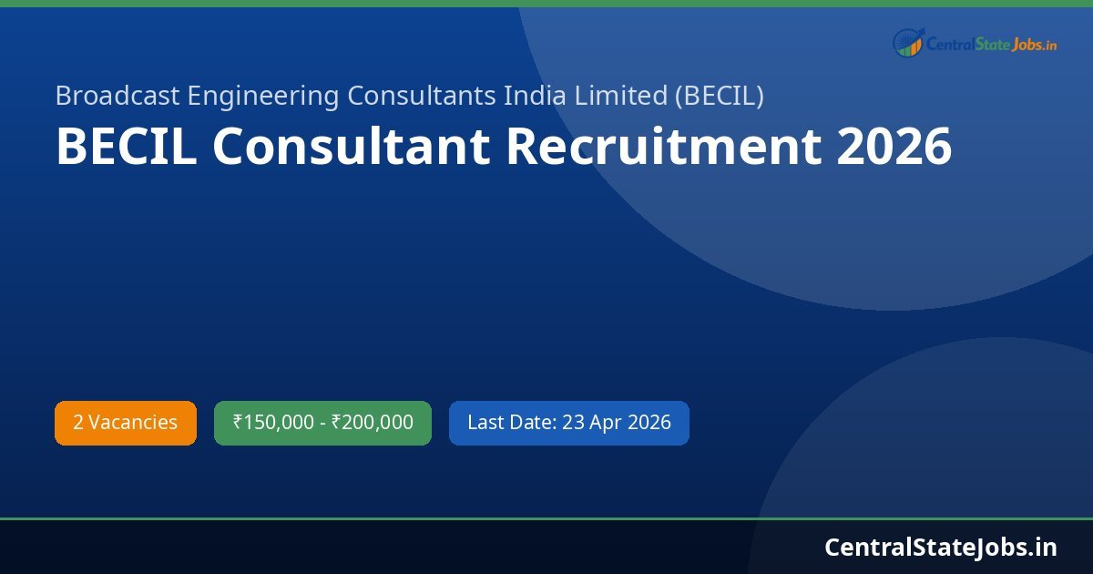 BECIL Consultant Recruitment 2026