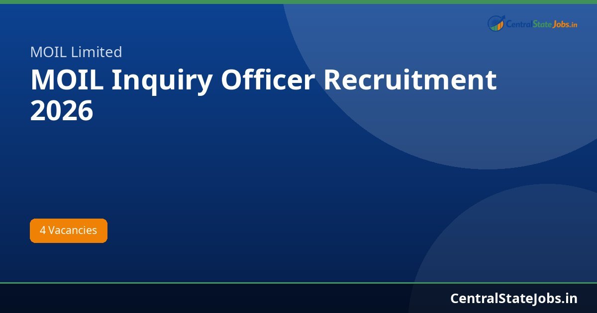MOIL Inquiry Officer Recruitment 2026