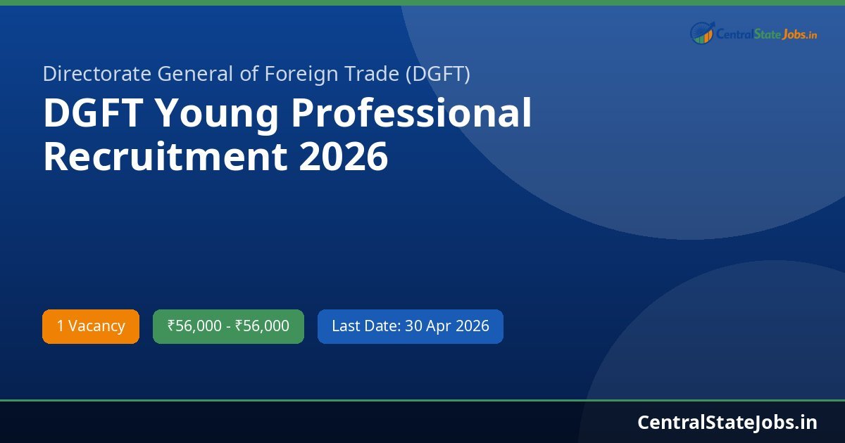DGFT Young Professional Recruitment 2026
