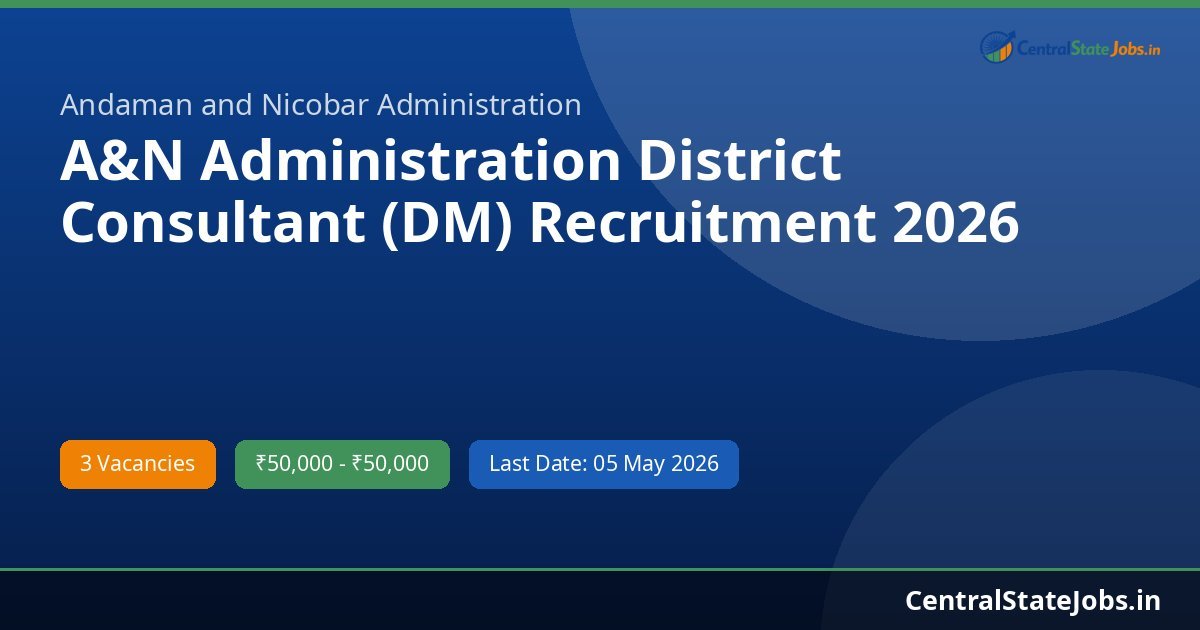 A&N Administration District Consultant (DM) Recruitment 2026