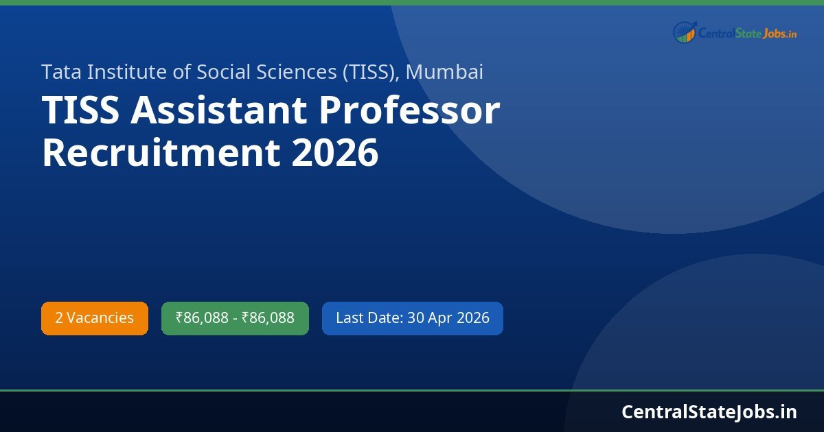 TISS Assistant Professor Recruitment 2026