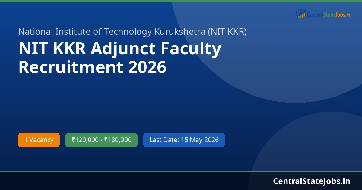NIT KKR Adjunct Faculty Recruitment 2026