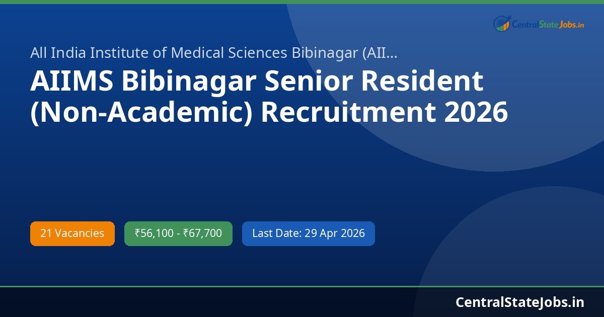AIIMS Bibinagar Senior Resident (Non-Academic) Recruitment 2026