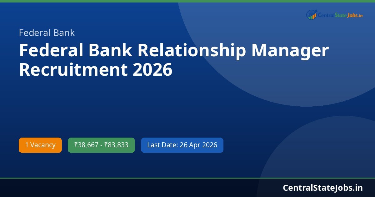 Federal Bank Relationship Manager Recruitment 2026