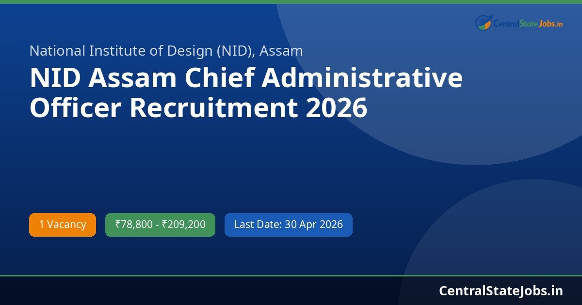 NID Assam Chief Administrative Officer Recruitment 2026