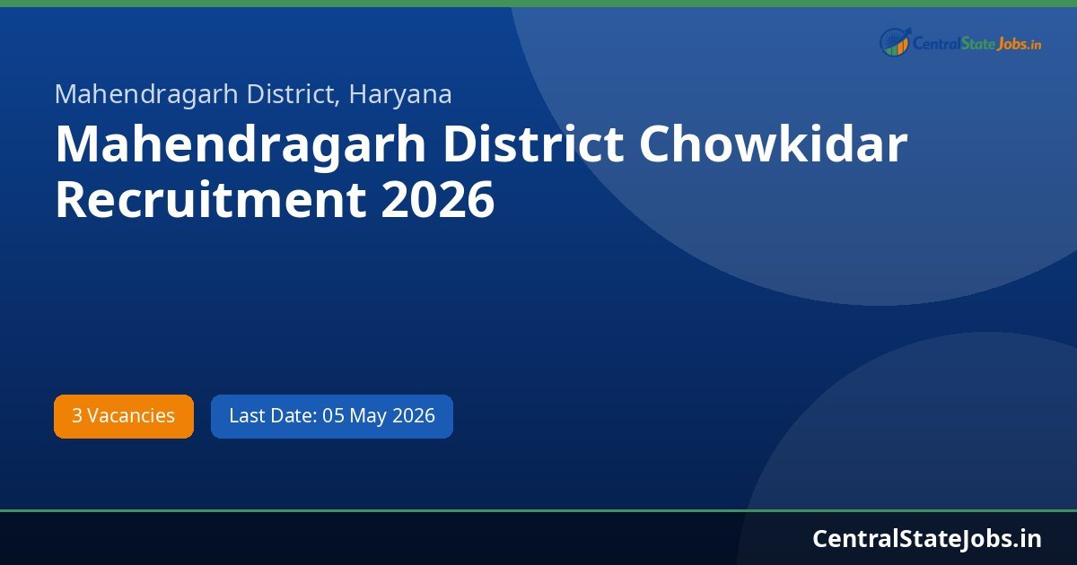 Mahendragarh District Chowkidar Recruitment 2026