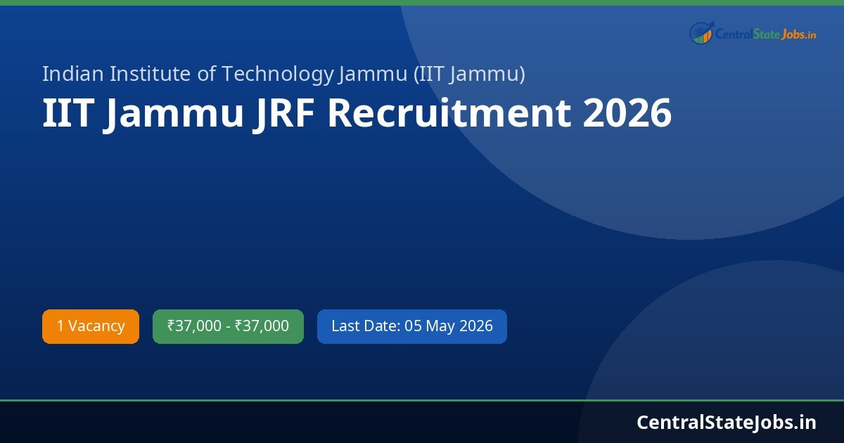 IIT Jammu JRF Recruitment 2026