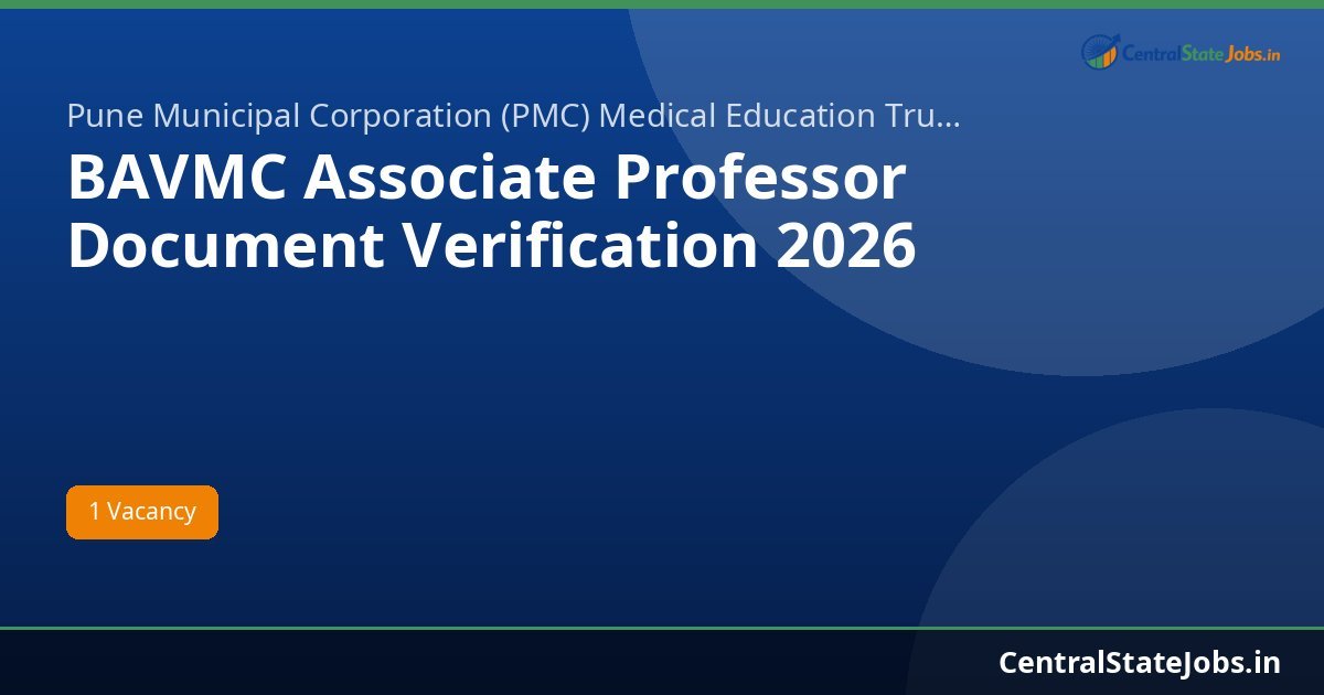 BAVMC Associate Professor Document Verification 2026