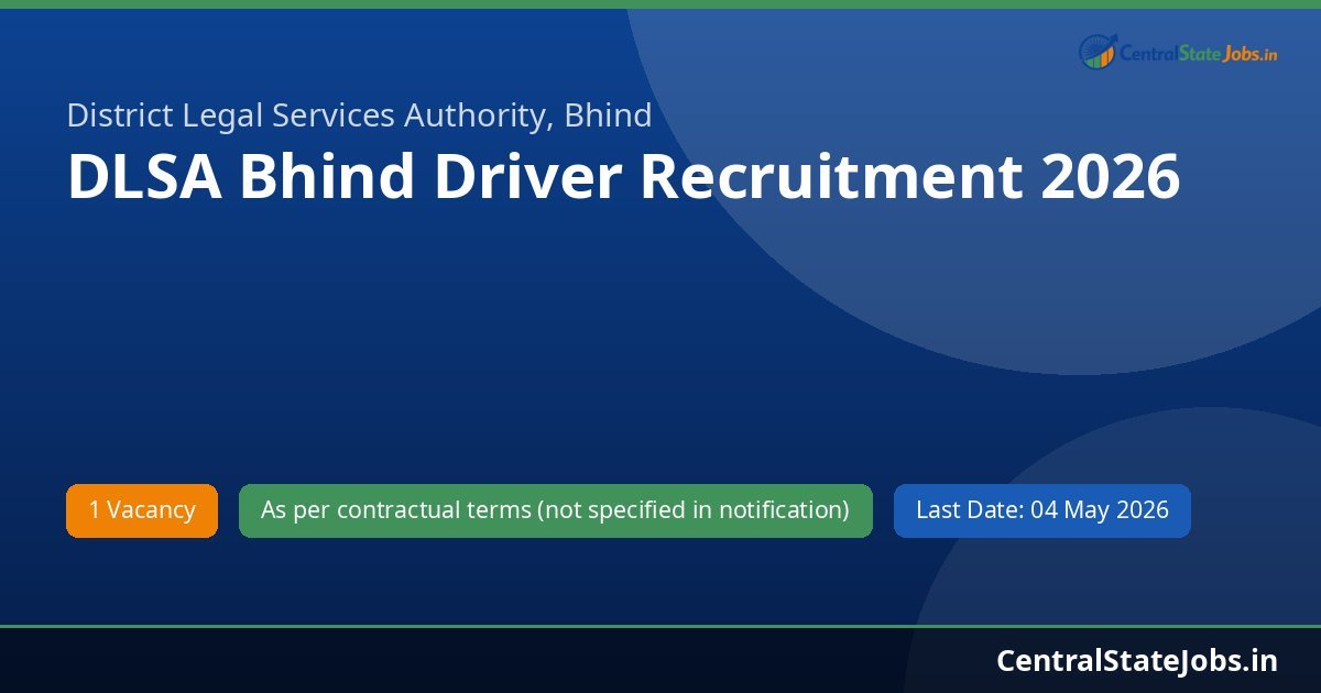 DLSA Bhind Driver Recruitment 2026
