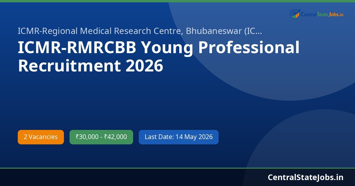 ICMR-RMRCBB Young Professional Recruitment 2026