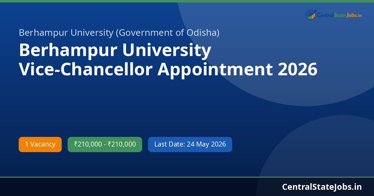 Berhampur University Vice-Chancellor Appointment 2026