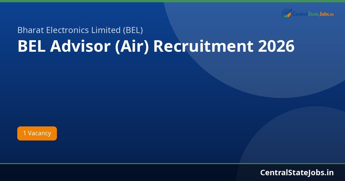 BEL Advisor (Air) Recruitment 2026