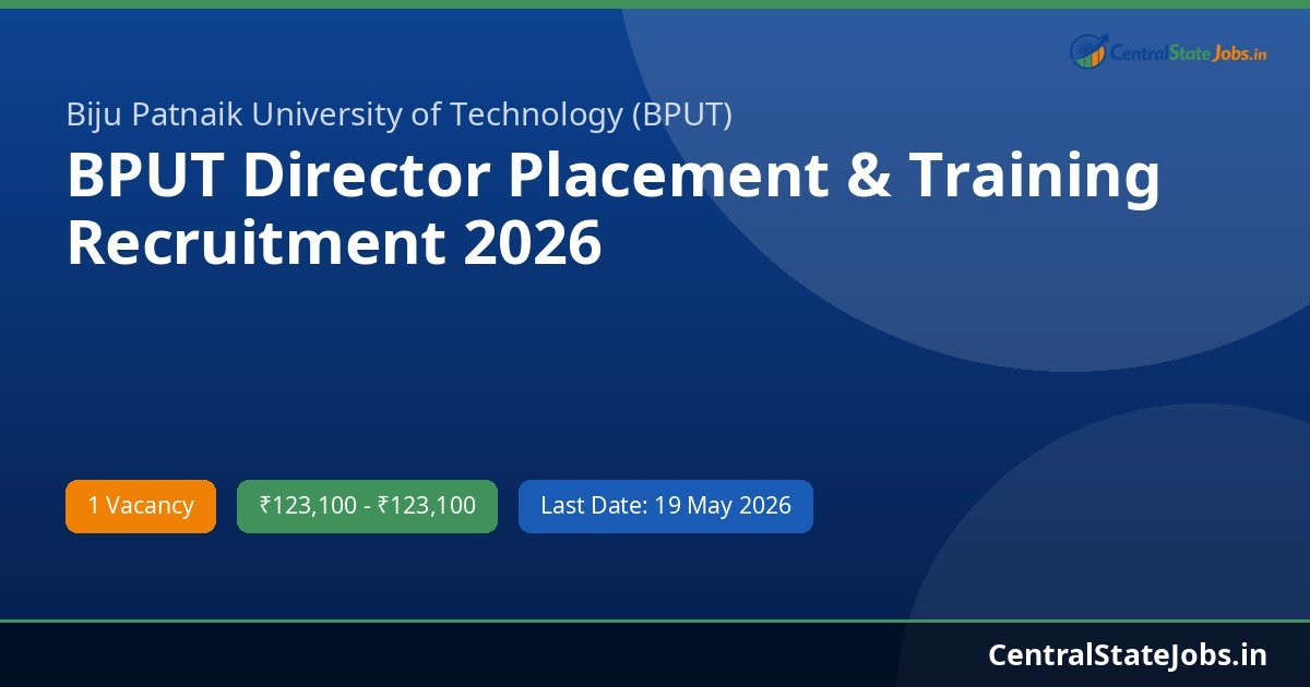 BPUT Director Placement & Training Recruitment 2026