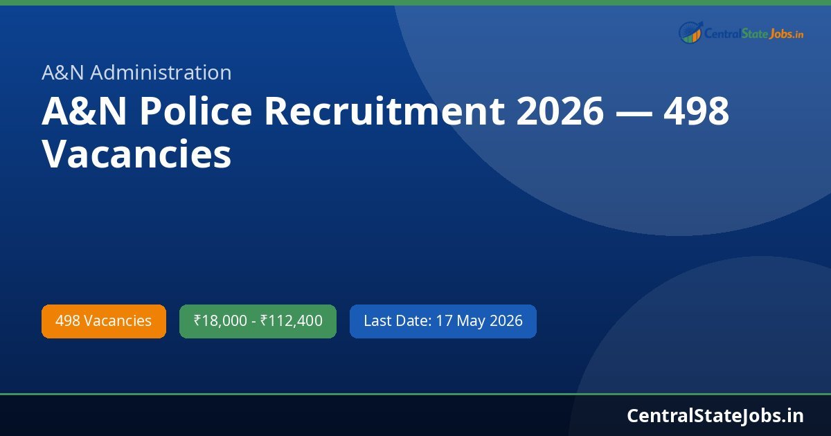 A&N Police Recruitment 2026 — 498 Vacancies