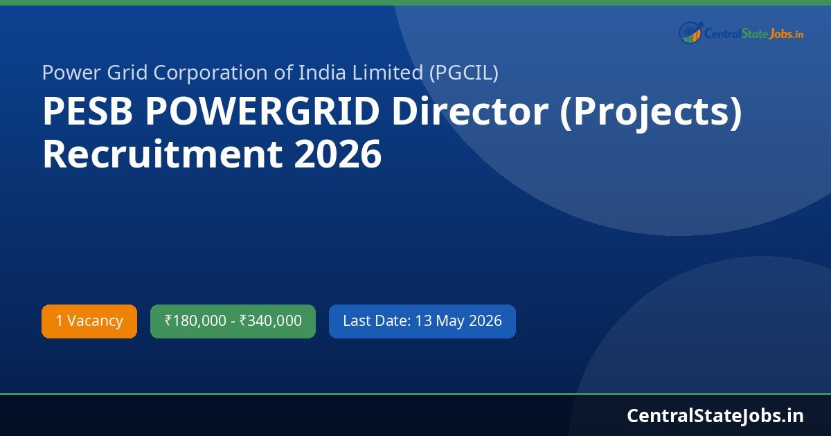 PESB POWERGRID Director (Projects) Recruitment 2026