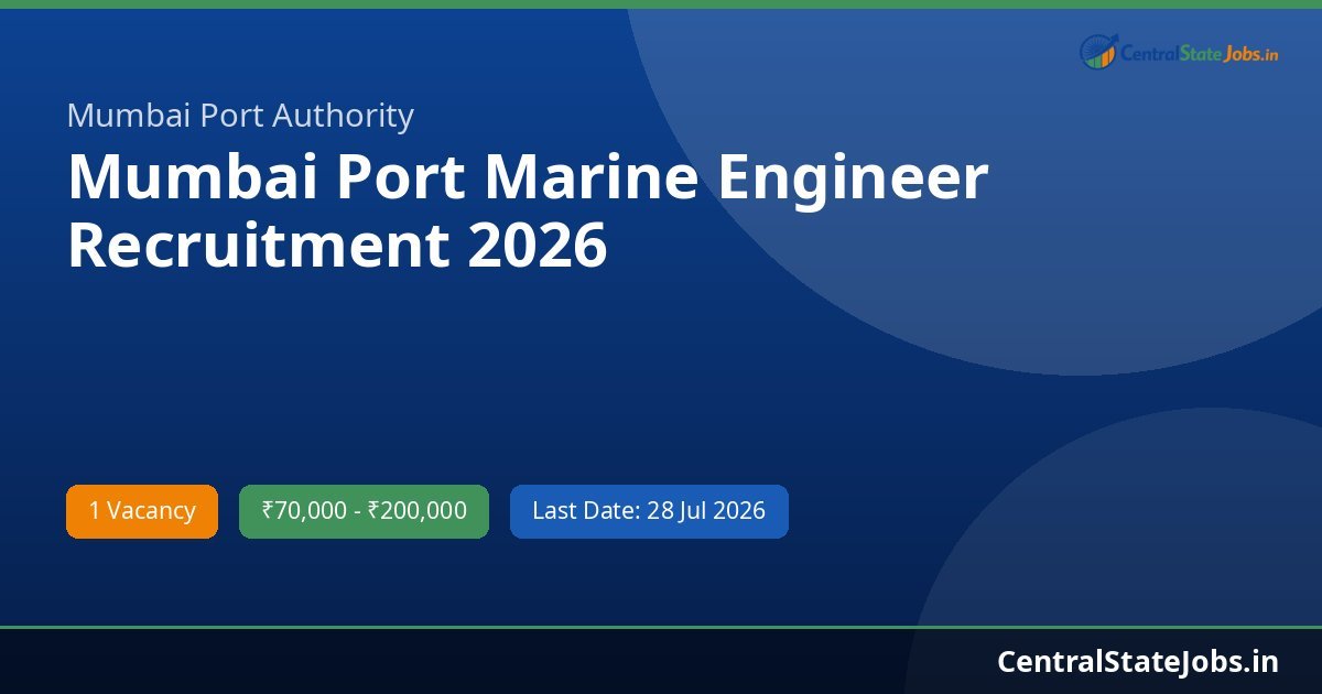 Mumbai Port Marine Engineer Recruitment 2026