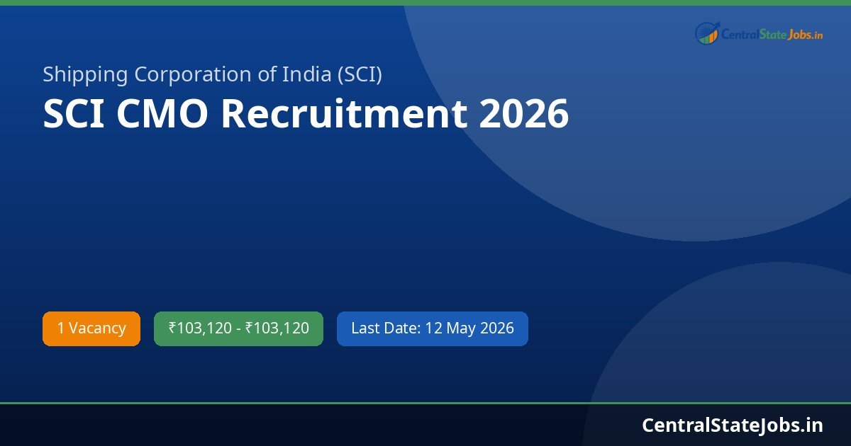 SCI CMO Recruitment 2026