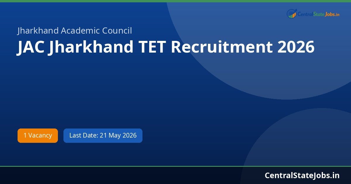 JAC Jharkhand TET Recruitment 2026