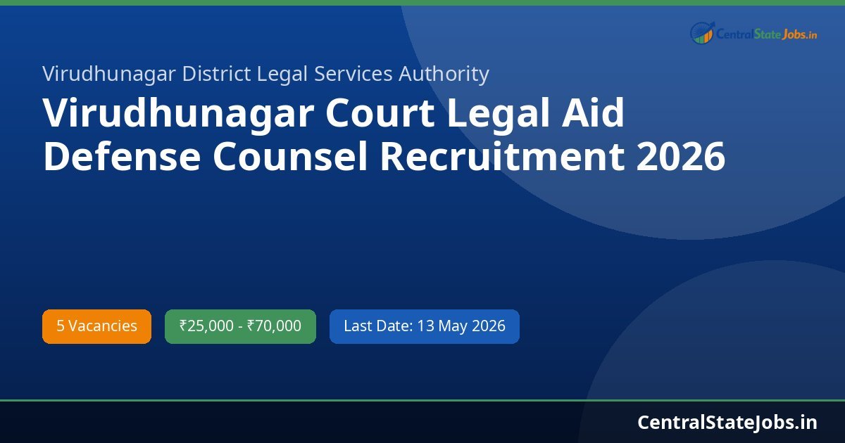 Virudhunagar Court Legal Aid Defense Counsel Recruitment 2026