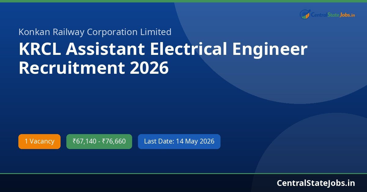 KRCL Assistant Electrical Engineer Recruitment 2026