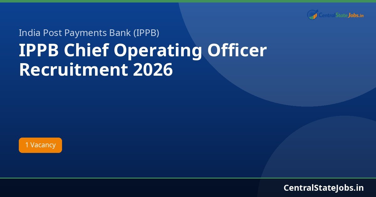 IPPB Chief Operating Officer Recruitment 2026