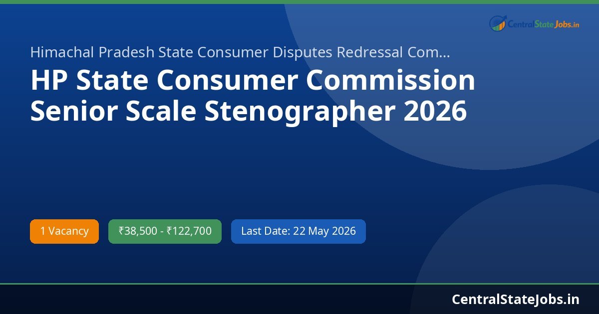 HP State Consumer Commission Senior Scale Stenographer 2026