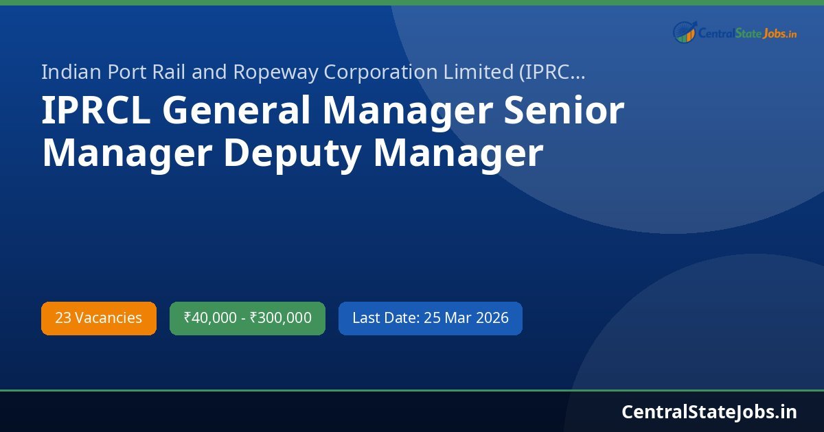 IPRCL General Manager Senior Manager Deputy Manager Recruitment 2026