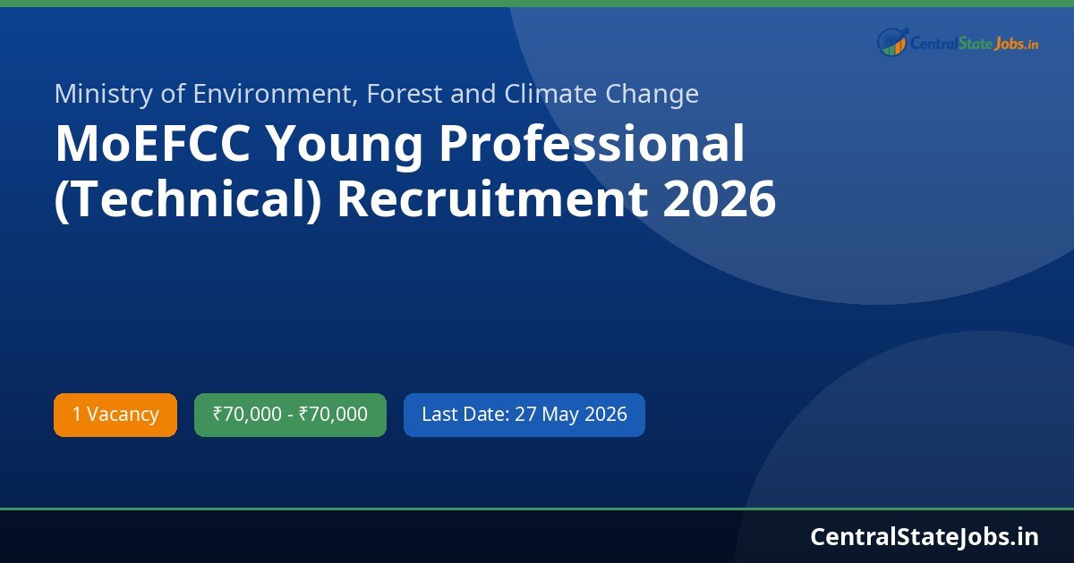 MoEFCC Young Professional (Technical) Recruitment 2026