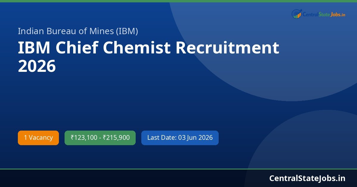 IBM Chief Chemist Recruitment 2026