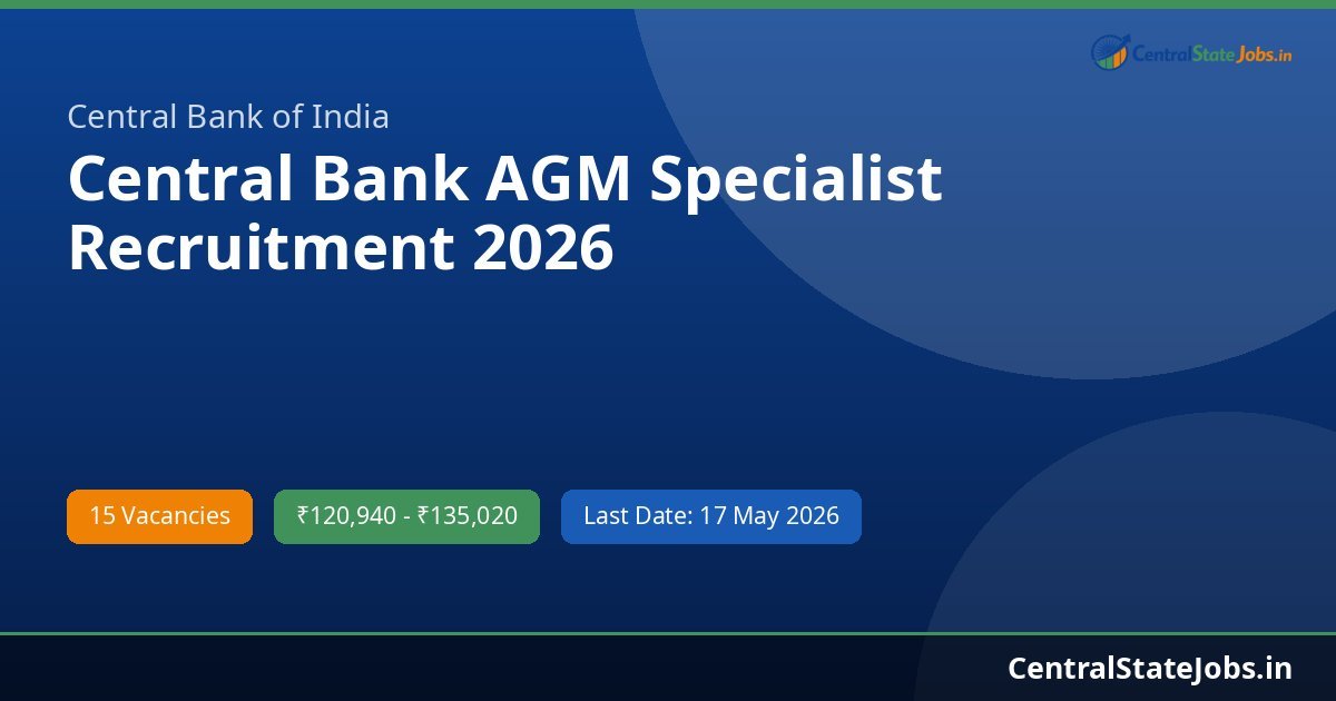 Central Bank AGM Specialist Recruitment 2026