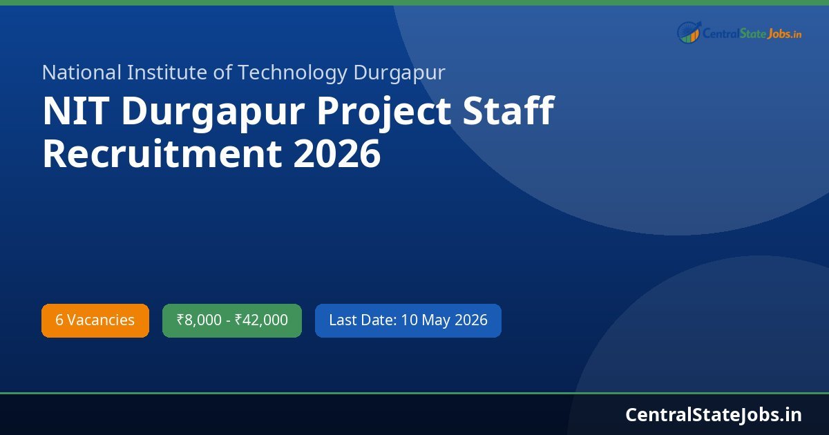 NIT Durgapur Project Staff Recruitment 2026