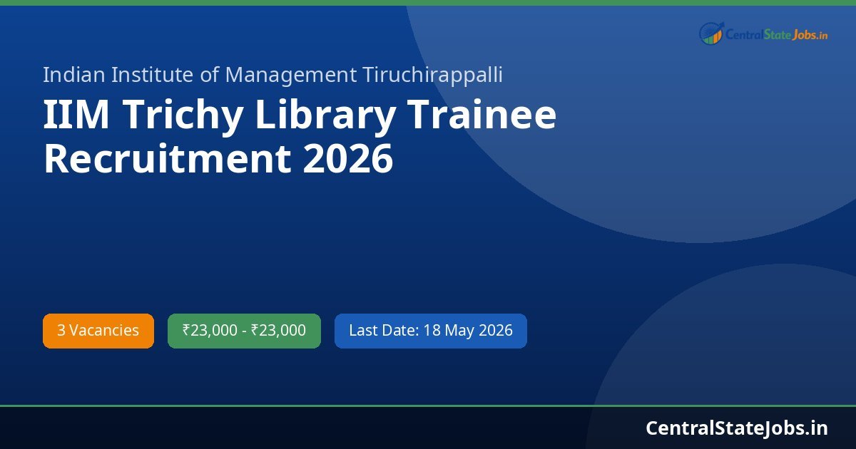 IIM Trichy Library Trainee Recruitment 2026