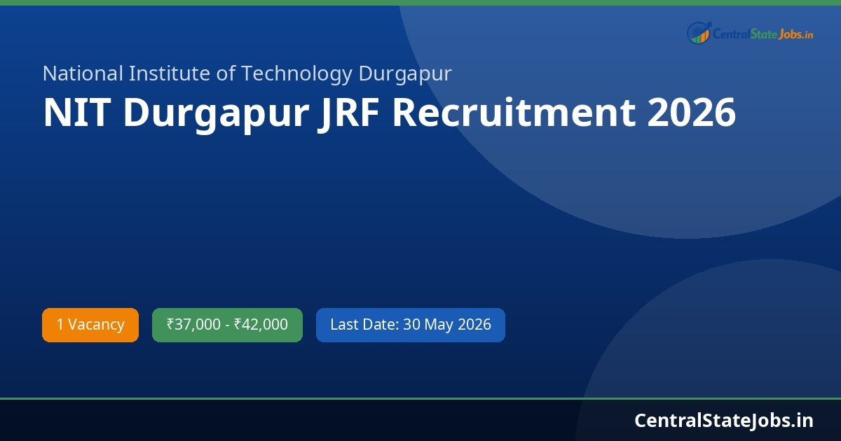 NIT Durgapur JRF Recruitment 2026