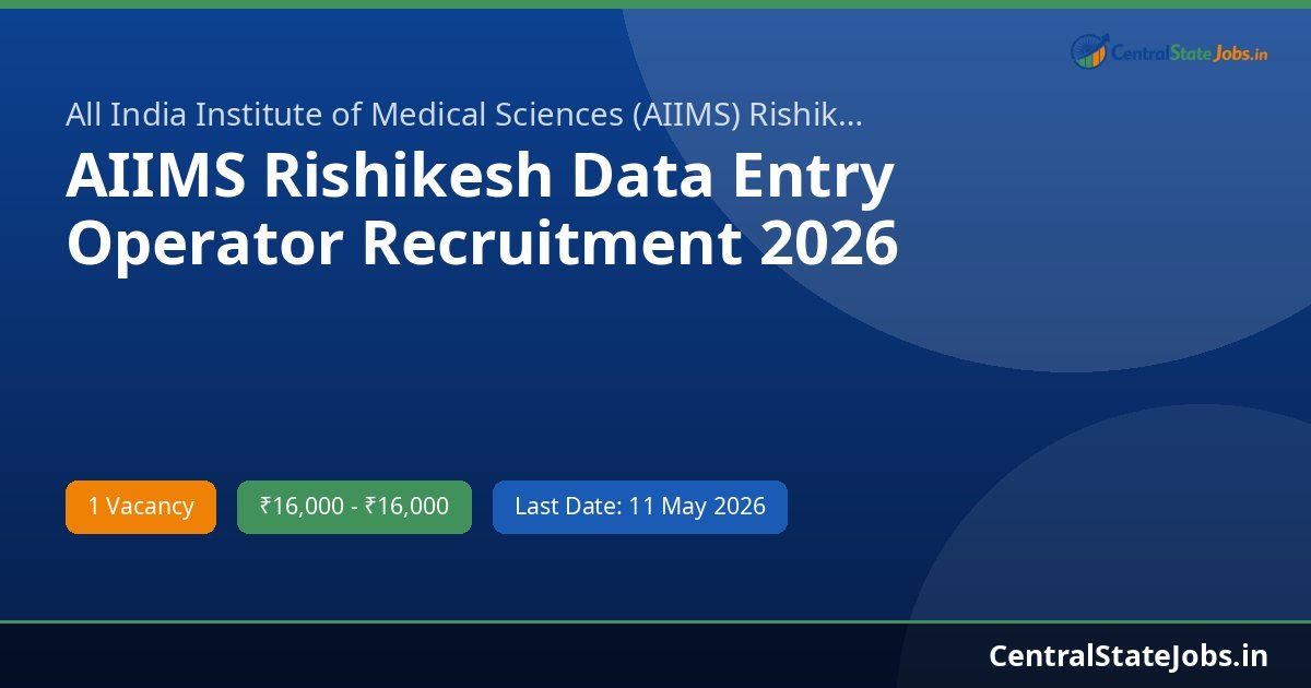 AIIMS Rishikesh Data Entry Operator Recruitment 2026