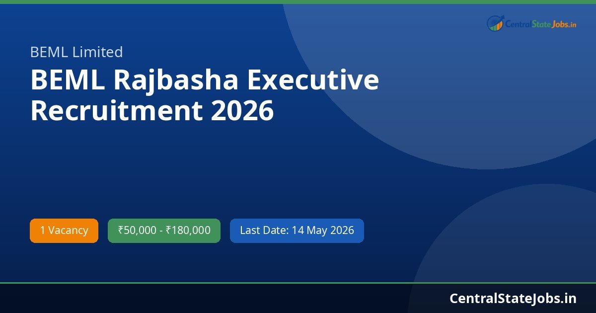 BEML Rajbasha Executive Recruitment 2026