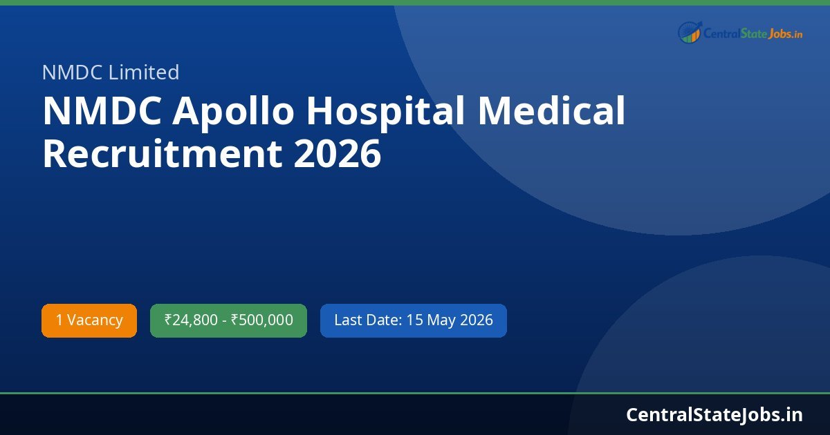 NMDC Apollo Hospital Medical Recruitment 2026