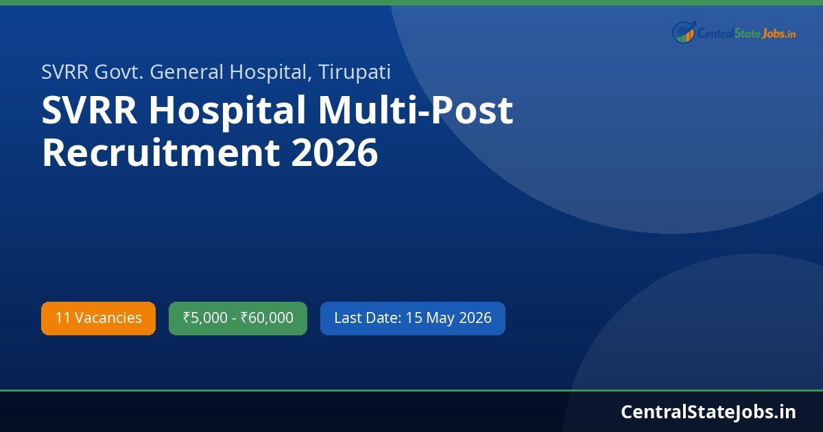 SVRR Hospital Multi-Post Recruitment 2026