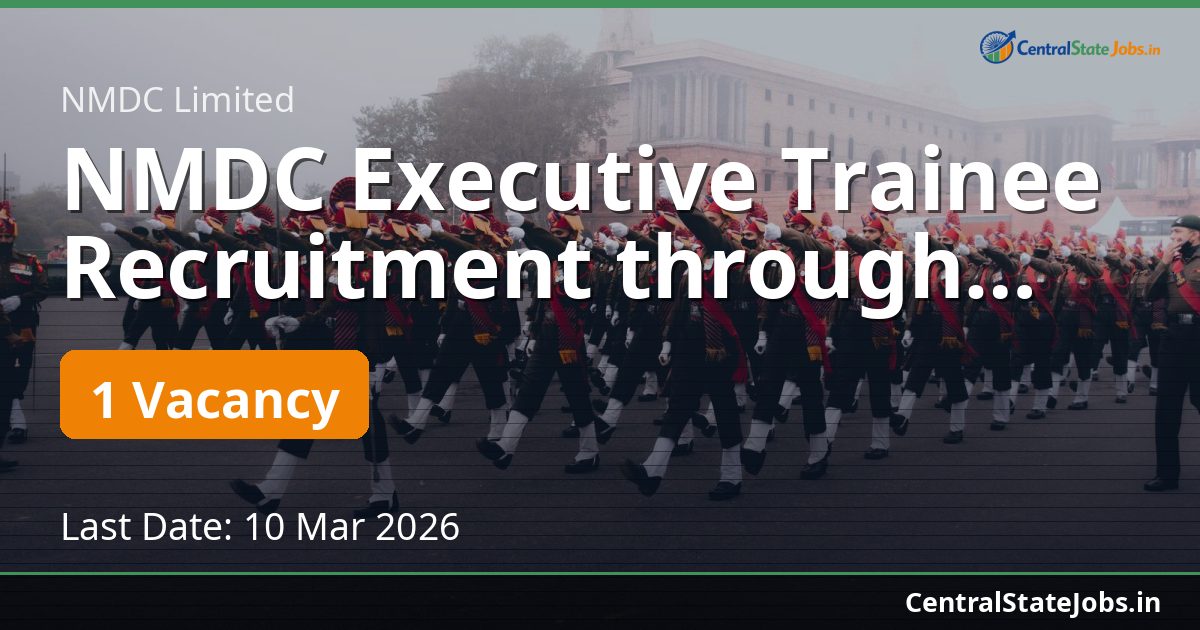 NMDC Executive Trainee Recruitment through GATE 2026