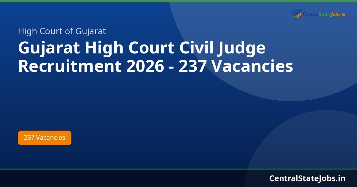 Gujarat High Court Civil Judge Recruitment 2026 - 237 Vacancies