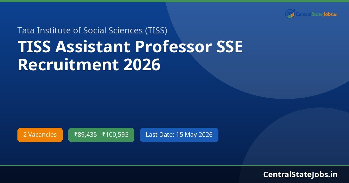 TISS Assistant Professor SSE Recruitment 2026